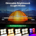 Portable LED Work Solar Light - 300W LED Rechargeable Work Light 22000mAh Solar Camping Lights, Magnetic Worklight Portable Flood Lights with Stand for Mechanic Camping Fishing Car Repair