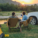 TOBTOS Portable Camping Chair, Support up to 330 LBS, Lightweight Folding Backpacking Chair for Outdoor Camp, Travel, Beach, Picnic, Hiking, Backpacking (Khaki)