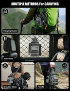 Tactical Half Gallon Water Bottle with Straw, 64 oz Insulated Water Jug with Molle Sleeve, Stainless Steel Sport Bottle with 3 BPA Free Lids for Gym Workout Hiking (Gray, 64OZ)