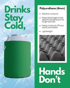 PartyPrints 25 Pack Emerald Blank Can Cooler Sleeves, Customizable Bulk Insulated Foam for Beer, Collapsible Plain Drink Holder, Cold Soda Insulator, 12oz Regular, 16oz Tall Cans