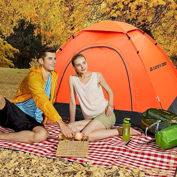 Camping Tent 2 Person Tents for Camping Windproof Tents for Camping Hiking Backpacking Traveling 2 Person Tents for Camping Portable Tent with Carry Bag