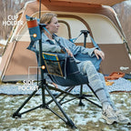 Portal Heated Hammock Camping Chair, Portable Outdoor Swinging Chairs, Rocking Chair for Adults with Adjustable Back and Height for Lawn Backyard Patio, Supports 400 lbs, Blue