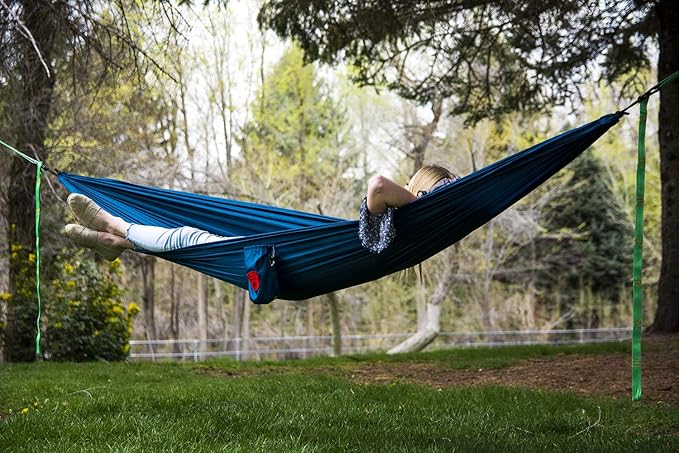 Grand Trunk | Ultralight Camping Hammock | Best Single Size Starter Hammock | Portable for Camping, Hiking, Backpacking, Beach, & Travel (Blue)