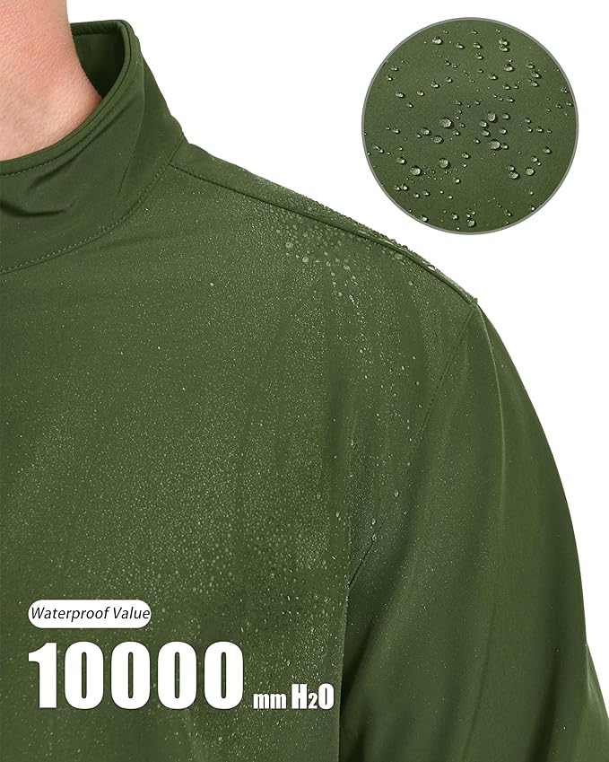 MAGCOMSEN Men's Fleece Lined Softshell Jacket Waterproof Windbreaker Rain Jacket for Tactical Hiking