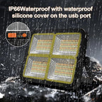 Portable LED Work Solar Light 100W 16500mAh 10000 LM with Stepless Brightness Job Site Battery Rechargeable LED Floor Light for Emergency Worklight for Hurricane (Black(Remote))