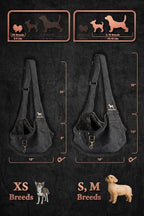 Noah & Paw Dog Sling Carrier for Small Dogs 5-18lb, Dog Sling for Small Dogs and Cats, Dog Carrier with Adjustable Padded Strap, Premium Denim, Lined with Fur, Double Safety Feature, Machine Washable
