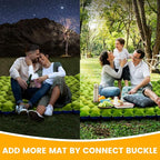 Double Sleeping Pad, Ultralight 4in Extra-Thick for 2 Person with Built-in Pillow & Foot Pump Sleep Mat, Compact Inflatable Camping Mat for Backpacking Hiking Travel Tent Camp Gear Gifts