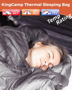 KingCamp Sleeping Bag for Adults, Cold Weather & Warm Extra Wide Big & Tall XL Portable Waterproof Flannel Sleeping Bags, Essentials Gear Accessories for Camping Backpacking Hiking Indoor & Outdoor