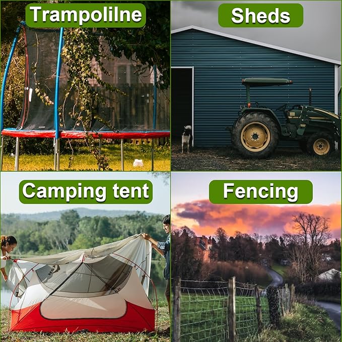 Ground Earth Anchors for Shedswith Drive Rod Tool, 35" x 1/8" Galvanized Cable for Securing Camping Tents, Swing Set, Green House, (12 Pack) Single Layer Earth Anchors for Trapping