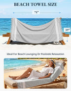 LANE LINEN Oversized Beach Towels 4 Pack – Pre-Washed, Extra Large, Quick Dry, No Sand, Absorbent Pool Towels for Adults, 39"x71", Grey