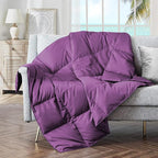 puredown® Lightweight Packable Couch Throw Soft Feather Down Throw Blanket for Indoor and Outdoor Use, 50"X70", Purple