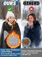 Waterproof Outdoor Stadium Blanket with Sherpa Lining-Washable Windproof Warm Foldable for Camping, Sporting Events, Picnic, Concert, Pet, Travel, Emergency Car Blanket, Gift for Cold Weather (Black)