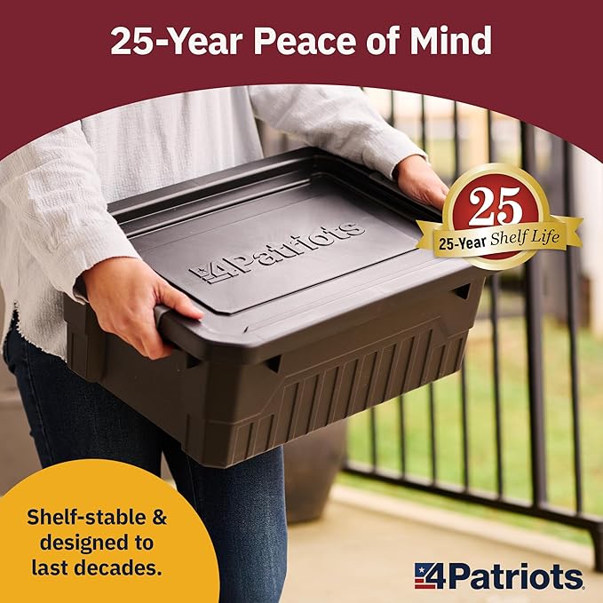 4Patriots Emergency Entree Food Kit – 128 Tasty Freeze-Dried MRE Survival Meals, 25 Year Shelf Life