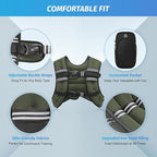 ZELUS Weighted Vest, 6lb/8lb/12lb/16lb/20lb/25lb/30lb Weight Vest with Reflective Stripe for Workout, Strength Training, Running, Fitness, Muscle Building, Weight Loss, Weightlifting