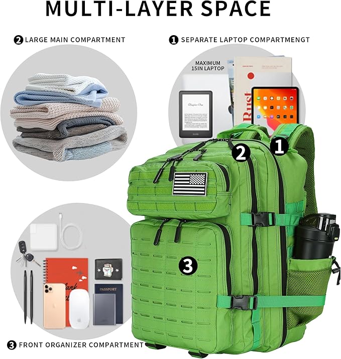 Military Tactical Backpack 45L/25L 3 Day Assault Pack Molle Daypack Hiking Backpack for Men and Women