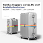 TRAVELY Luggage Straps - Particularly conspicuous & Secure - Incl. 2 Name Tags - Luggage Strap Ideal crosswise - [Set of 2]