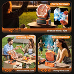 VVU&CCO Portable Fan for Camping with LED Lantern,10000mAh Rechargeable Battery,30H Runtime,USB-C Fast Charging, 3 Speeds - Cordless Desk Fan for Travel Hiking Beach Home Office Tent Desk