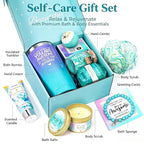 BodyRefresh Spa Gift Basket for Women, Self-Care Package with Warm Blanket, Birthday Get Well Gift Set for Wife Grandma Adult Female