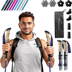 Walking Sticks for Men & Women - 14.5" Foldable Hiking Poles for Backpacking, Exercising and Traveling, Set of 2 Aluminum Nordic Collapsible Trekking Poles