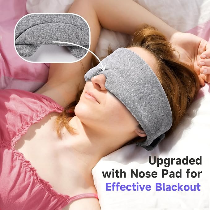 Umisleep Utral-Comfortable & Soft Sleep Mask, Light Blocking Modal Cotton Eye Mask for Sleeping, Adjustable Blindfold for Side Sleepers, Breathable Eye Covers with Wide Band for Women & Men (Grey)