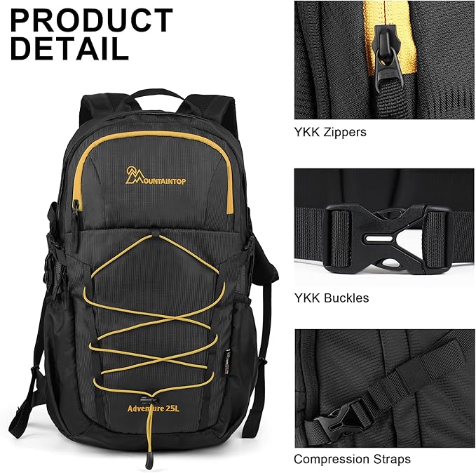 MOUNTAINTOP Hiking Backpack,25/30L Camping Backpack, Men Women Hiking Daypack Lightweight Travel Backpack for Climbing