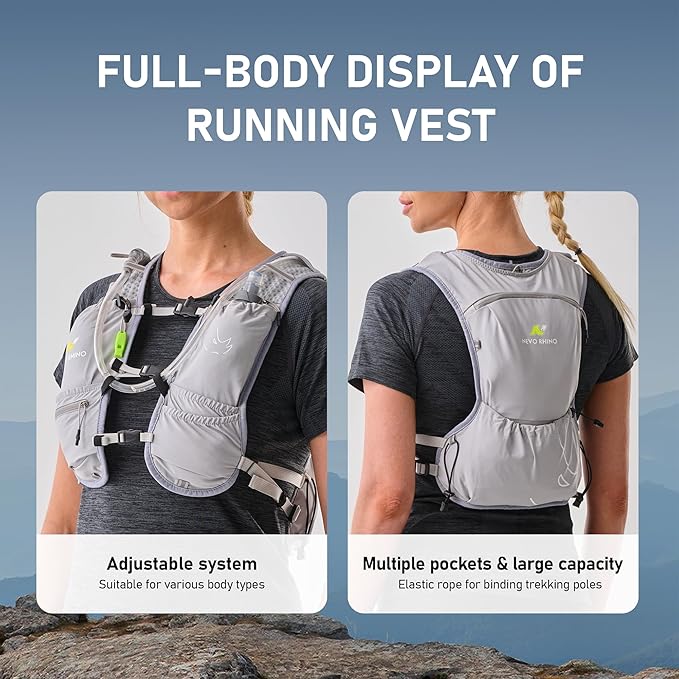 Running Vest with Water Bladder 1.5 Liter, Small Hydration Water Vest, Lightweight Hydration Pack Multi-Pocket 11x - for Hiking Race Trail Marathon for Women Men