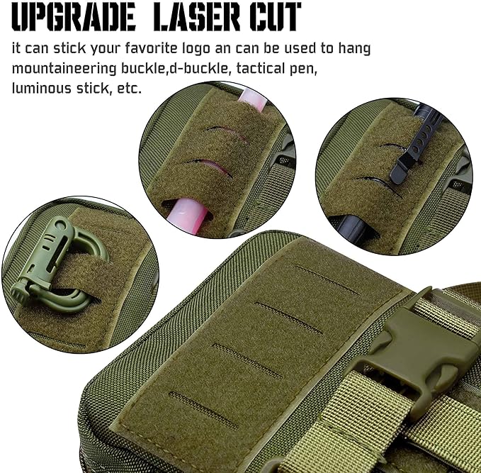 Upgrade Molle Rip Away Ifak Pouch, Tactical Small Belt First Aid Pouch Medical Utility EMT Pouch Only