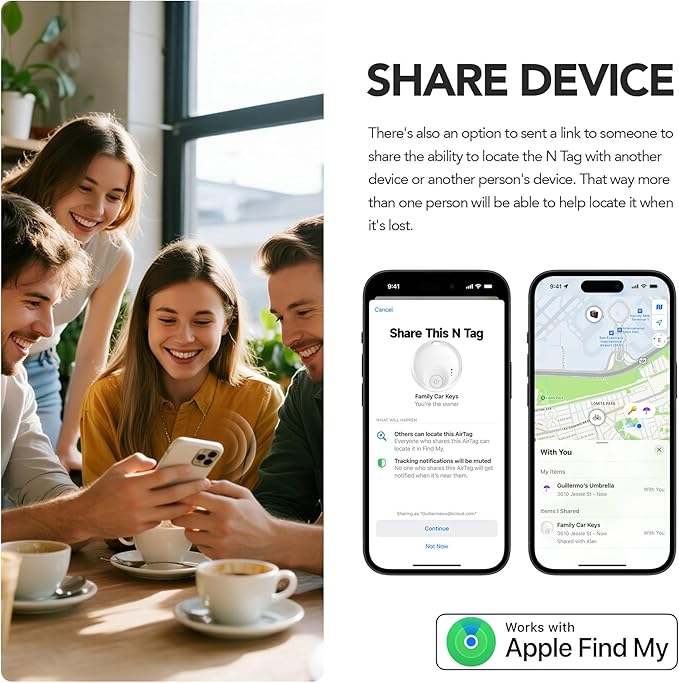 Air Tracker Tag, Smart Bluetooth5.3 Tracker, Item Finder Work with Apple Find My, Trakcer Tag Locator for Keys, Luggage, Backpack, Suitcase, 120dB Sound(White)
