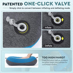 Hikenture Camping Pillow Ultralight, Inflatable Pillows with Removable Cover, Compact Portable Backpacking Pillow, Ergonomic Blow Up Camp Pillows, Washable Air Pillow for Hiking, Beach (Blue)