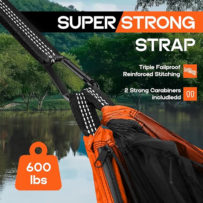 Camping Hammock Mosquito Net,Double & Single Portable Hammocks Hammocks with 2 Tree Straps,Hammock Tent for Travel Camping,Camping Accessories for Indoor Outdoor Hiking Backpacking Backyard Beach