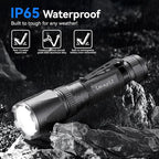 LETMY Rechargeable Flashlights High Lumens, 2 Pack 2000 Lumens Super Bright LED Tactical Flashlight, 3 Modes Samll Powerful Flash Lights with Clip, Waterproof Flashlights for Home Emergency Camping