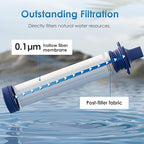 Waterdrop Gravity Water Filter Straw, Camping Water Filtration System, Water Purifier Survival for Travel, Backpacking and Emergency Preparedness, 1.5 gal Bag, 0.1 Micron, Light Blue