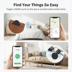 Air Tracker Tags-4 Pack, Bluetooth Tracker with Sound, Compatible with Google’s Find Hub (Android) and Apple Find My (iOS), for Keys, Wallets, Luggage, Pets, No Subscription (Black)