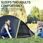 1 Person Backpacking Tent for Camping– Lightweight Double Layer Waterproof Camping Tent, Easy Setup Shell Tent for Hiking, Hunting, Motorcycle Trave, Grey