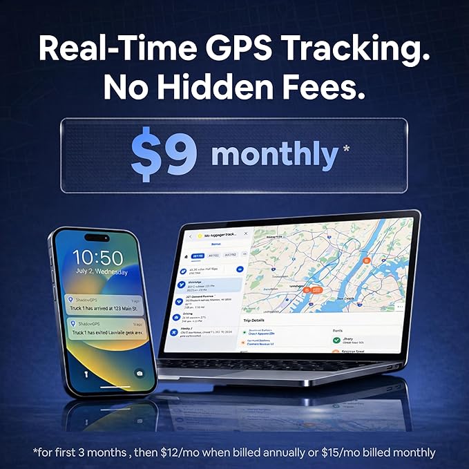 Hidden GPS Tracker for Vehicles - $9/mo with 5 sec Updates - Real Time Car Tracker - Trip History, Driving Alerts, GeoFence for Fleets & Family, Rechargeable Battery (Tracker & Magnet Case)