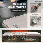 Self-Inflating Sleeping Pad with Portable Electric Air Pump, 4in Thick Memory Foam Camping Mattress for Tent Cot & Car Travel, Fast Inflate & Deflate Camping Pad