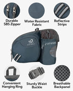 WATERFLY Fanny Pack Waist Bag: Waist Pack for Women Men with Water Bottle Holder Hiking Fanny Pack for Running Walking DogWalking Travel Cycling