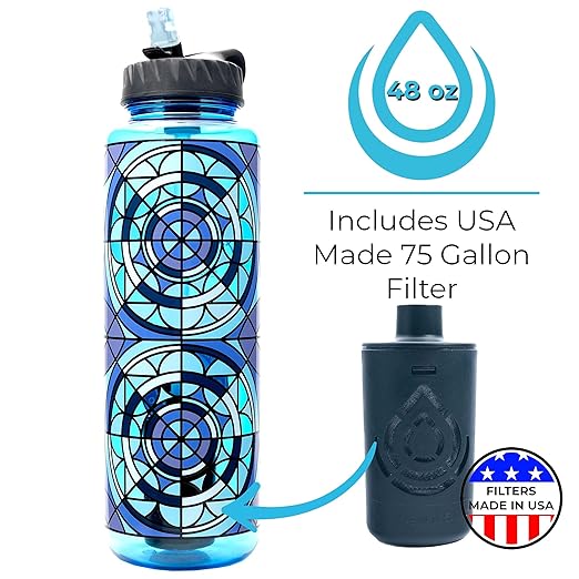 Epic Water Filters Nalgene OG Sustain Tritan USA Made Water Bottle and 75 Gallon Filter - Removes 99.99% of Water Impurities, 48oz, Jason Graves Special Edition