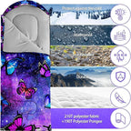 Sleeping Bags for Adults Youth Kids,3D Printing Camping Sleeping Bag for Girls Boys Lightweight Waterproof Cold/Warm Weather Sleeping Bag for 3 Seasons