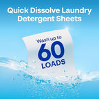 Earth Breeze Laundry Detergent Sheets River Rain - 60 Loads - Eco Laundry Sheets - Travel Laundry Detergent Soap Sheets for Hot & Cold Cycles - Tackles Tough Stains & Odors - Gentle on Skin, 30 Ct