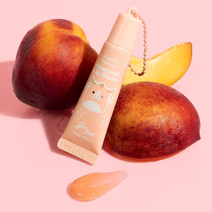 TONYMOLY x Squishmallows Peachy Pastures 2-Piece Lip Gloss & Hand Cream Set – Peach Scented Hand Cream + Sheer Peach Lip Gloss – Korean Skincare Gift Set, Hydrating Duo