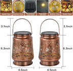 Solar Lanterns Outdoor Waterproof, 2 Pack Hummingbird & Butterfly Metal Hanging Solar Lantern, Gardening Gifts for Women Mom Grandma, Outdoor Lanterns for Yard Patio Pathway