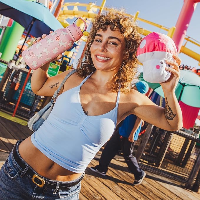 BOTTLE BOTTLE 32oz Insulated Water Bottle Stainless Steel Sport Water Bottle with Straw Dual-use Lid Design for Gym with Pill Box