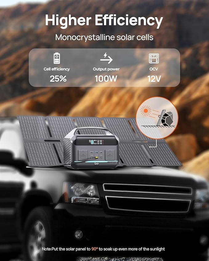 Solar Generator 600W (Surge 1200W), Portable Power Station with 100W Solar Panel, 576Wh (180,000mAh) LFP Battery with AC & DC Outlets, 1 Hour Fast Charging for Home & Emergency, Camping, CPAP