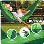 Camping Hammock Lightweight, Portable Hammocks Parachute Hammock with Two Tree Straps, Single or Double Travel Swing Nylon Camp Hammocks, Outdoor Essentials for Beach Backpacking Hiking, Orange