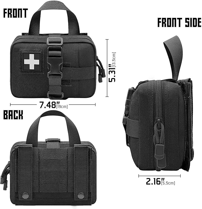 Upgrade Molle Rip Away Ifak Pouch, Tactical Small Belt First Aid Pouch Medical Utility EMT Pouch Only