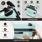 Kenneth Cole REACTION Out of Bounds Lightweight Hardshell 4-Wheel Spinner Luggage, Mint Blue, 2-Piece Set (20" & 28")