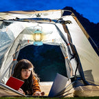 Rechargeable LED Camping Lanterns, 2000mAh Vintage Camping Lights Battery Operated Rechargeable , Hanging Retro Metal Hiking Tent Lamp for Emergency, Hurricane,Decoration,Home,Blue, 1 Pack