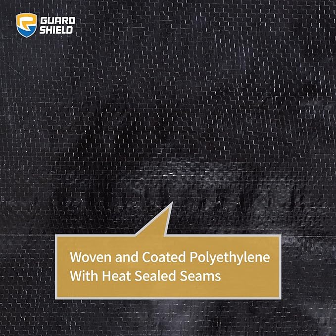 GUARD SHIELD Tarp 12x16 Feet Waterproof Black/Silver Tarps 8Mil Multi Purpose UV Resistant Cover for Outdoor,Camping,Tent,Boats