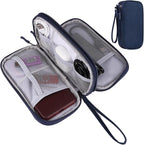 JIAKAI Travel Cable Organizer Electronics Accessories Bag for Charger, Phone, memory card,Travel Gadget Bag-Blue